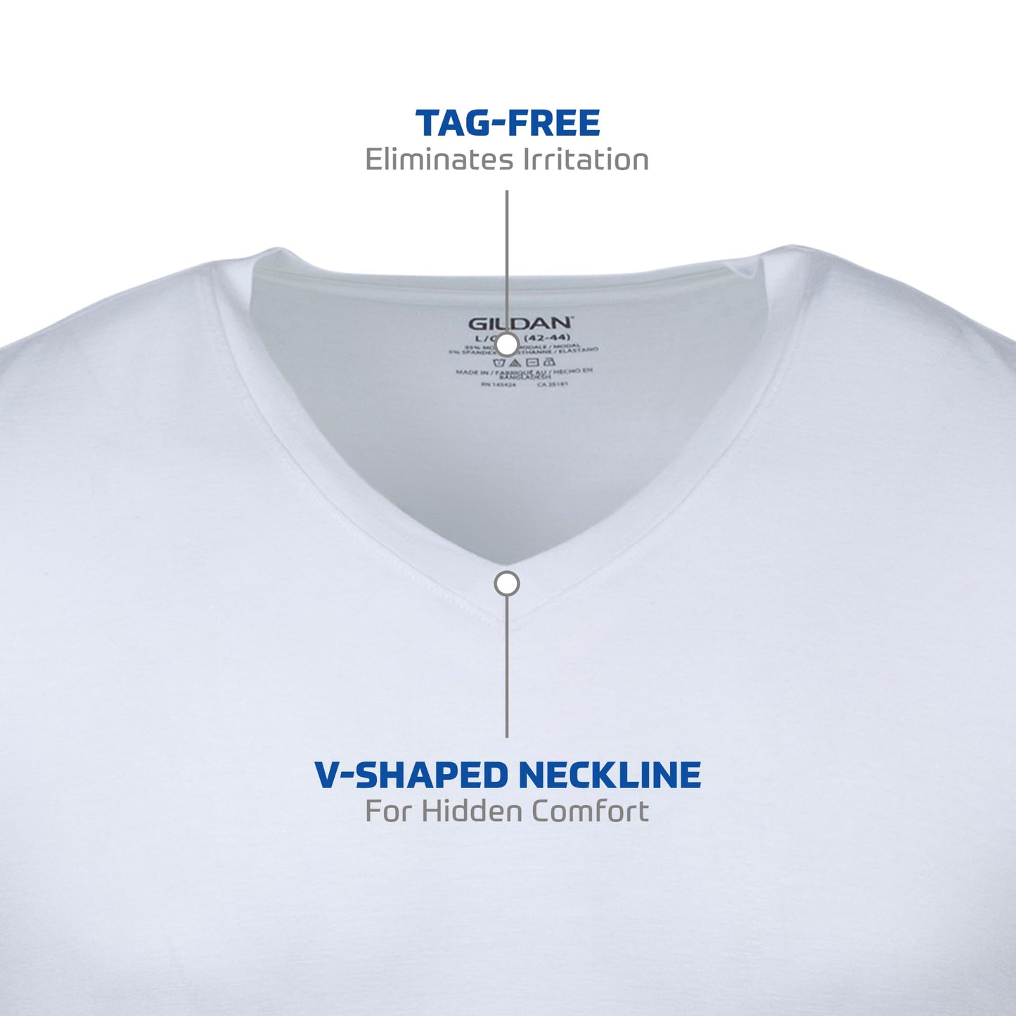 Gildan Men's V-Neck T-Shirts, Multipack, Style G1103, White (6-Pack), X-Large 🍁 All In One Marketplace Canada