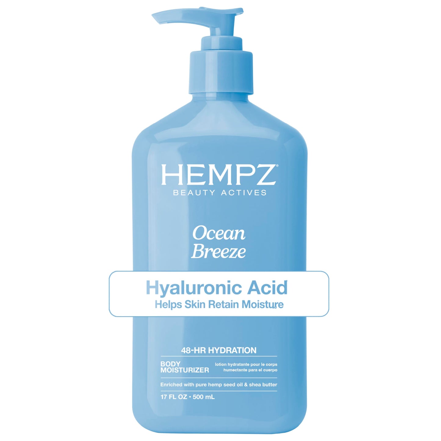 HEMPZ Body Lotion - Ocean Breeze Limited Edition Daily Moisturizing Cream, Shea Butter, Aloe, Body Moisturizer - Skin Care Products, Hemp Seed Oil - 17 Fl Oz HEMPZ