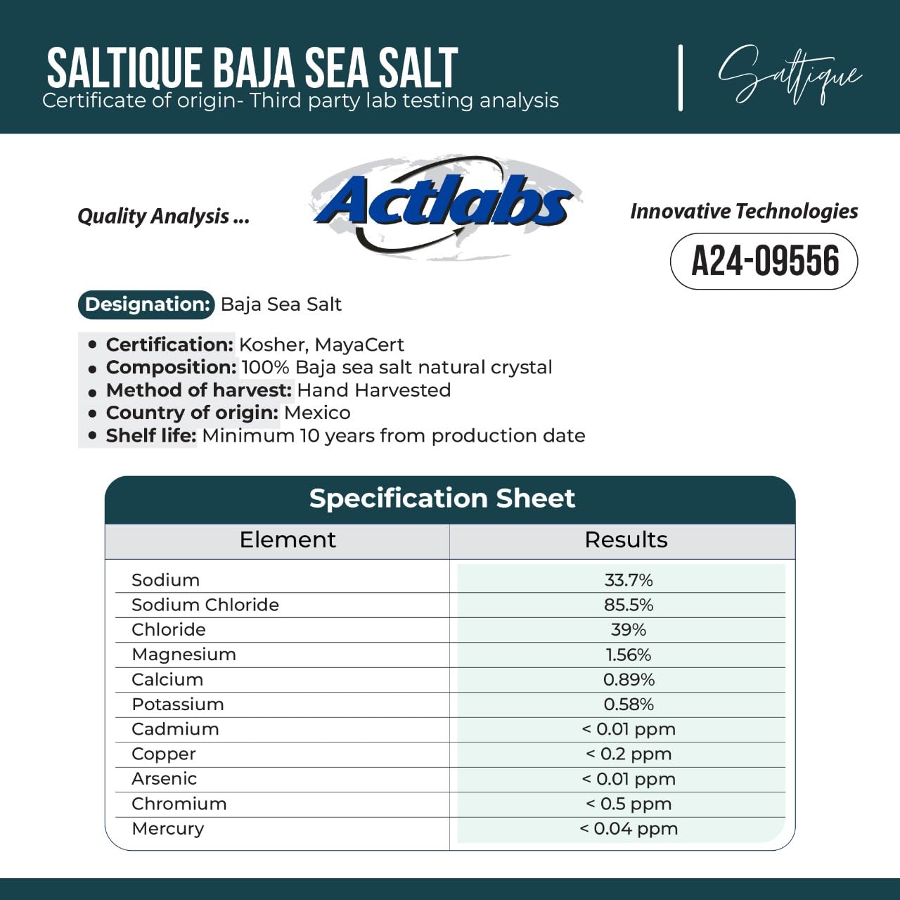 Saltique Baja Sea Salt 5lb Fine Ground - 90 Minerals, 4X More Than Celtic Salt - Unrefined, GMO-Free, Paleo & Vegan
