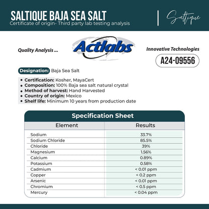 Saltique Baja Sea Salt 5lb Coarse - 90 Minerals, 4X More Than Celtic Salt - Unrefined, GMO-Free, Paleo & Vegan