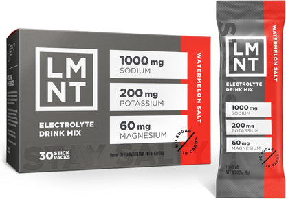 LMNT Keto Electrolyte Powder Packets | Paleo Hydration Powder | No Sugar, No Artificial Ingredients | Watermelon Salt | 30 Stick Packs