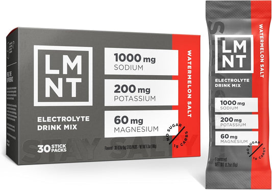 LMNT Keto Electrolyte Powder Packets | Paleo Hydration Powder | No Sugar, No Artificial Ingredients | Watermelon Salt | 30 Stick Packs