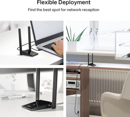 TP-Link AX1800 WiFi 6 USB Adapter for Desktop PC (Archer TX20U Plus) - Wireless Network Adapter with 2.4GHz, 5GHz, High Gain Dual Band 5dBi Antenna, WPA3, Supports Windows 11/10 🍁 All In One Marketplace Canada