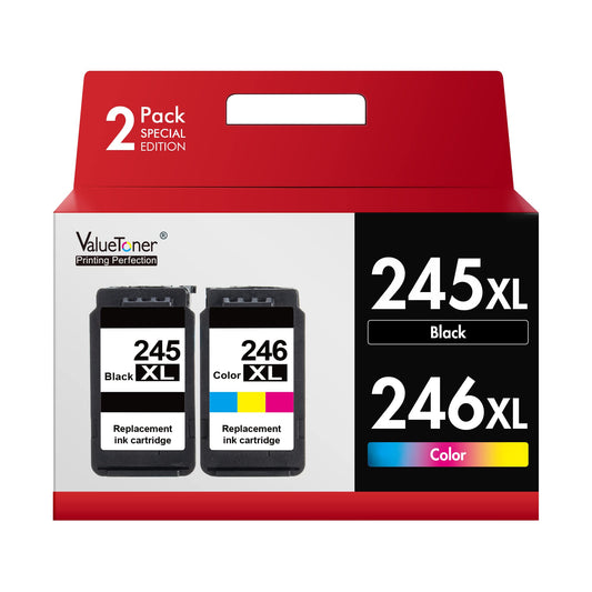 Valuetoner 245XL 246XL Ink Cartridge Combo Pack Replacement for Canon Ink 245 and 246 243 244 for Pixma TR4520 TR4527 MG2522 MG2520 MX490 MX492 TS202 TS302 TS3320 MG2920 Printer (Black, Color)