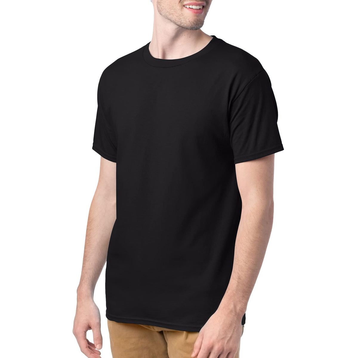 Hanes Men's Short Sleeve Comfort Soft T-Shirt, Black, Medium (Pack of 4)