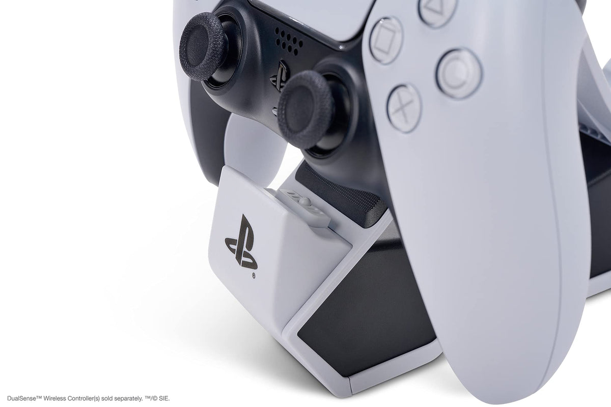 PowerA Twin Charging Station for Dualsense Wireless Controllers, Dualsense Controller Charging, Charge, Sony PlayStation, PS5, Officially Licensed - PlayStation 5