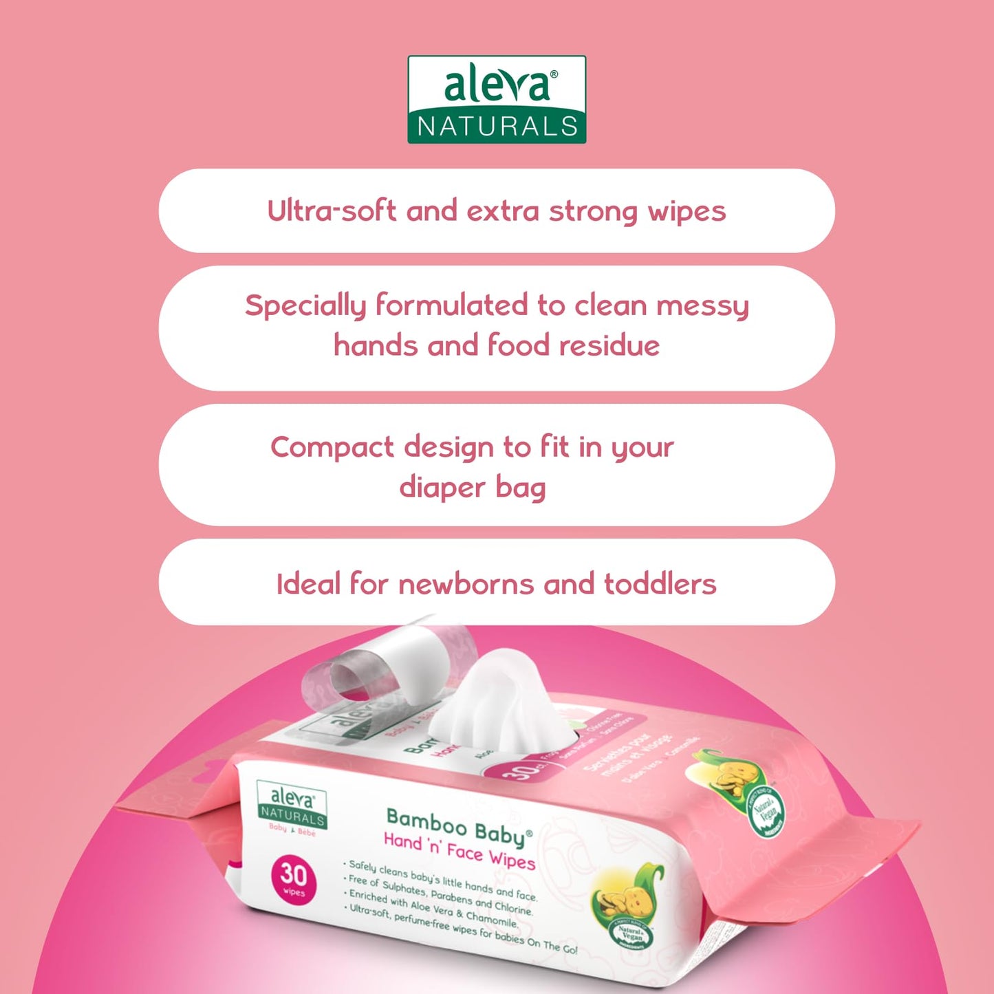 Aleva Naturals Bamboo Baby Hand and Face Wipes - Natural and Organic Ingredients, Cleans and Moisturizes, Extra Strong, and Ultra Soft - Economy Pack- 30ct X 6= 180 Count, Unbleached 🍁 All In One Marketplace Canada