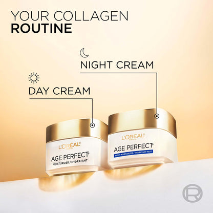 L'Oreal Paris Day Face Moisturizer Cream, Age Perfect Collagen Expert, with Collagen Peptides + Niacinamides, For Mature Skin, Suitable for Sensitive Skin Skincare, 70 ml L'Oreal Paris