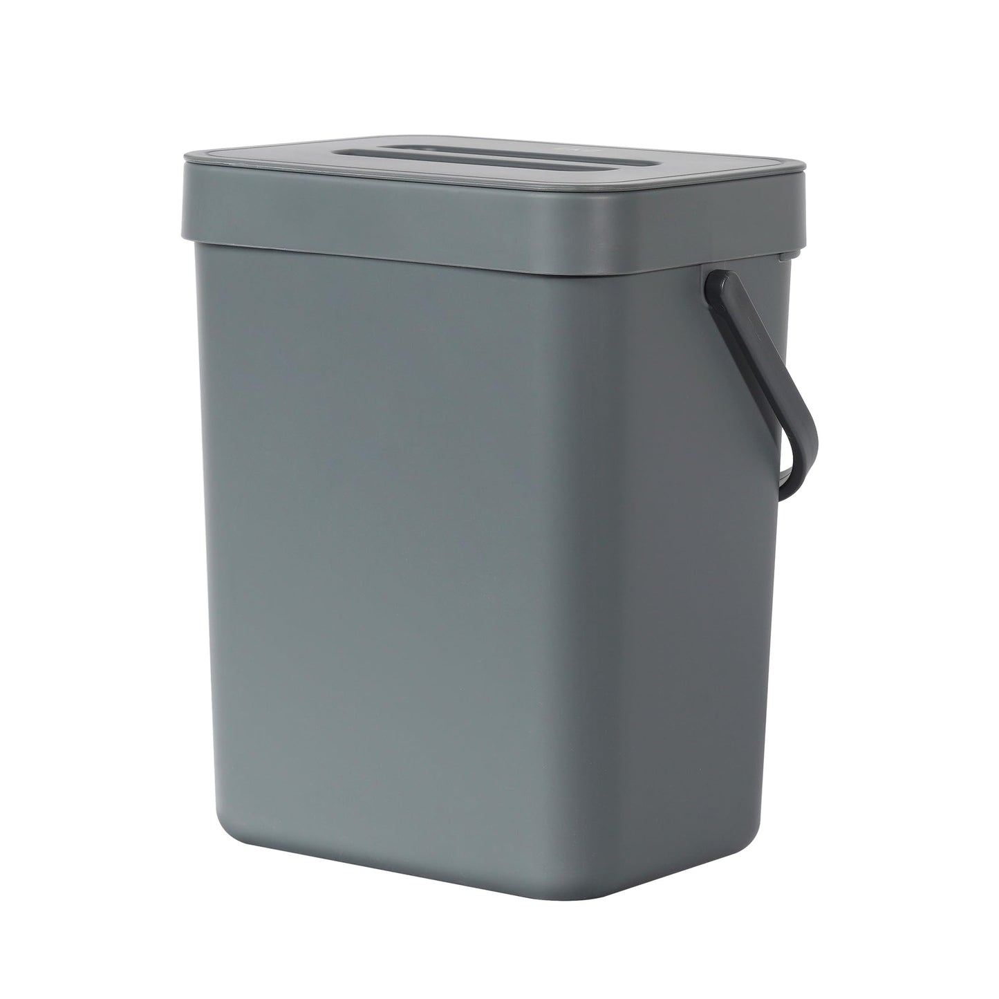 EKO Puro Mini Wall-Mounted Trash Can with Lid, Indoor Food Waste Compost Bucket, 0.79 Gal / 3L Small Hanging Trash Can for Kitchen (Grey) EKO
