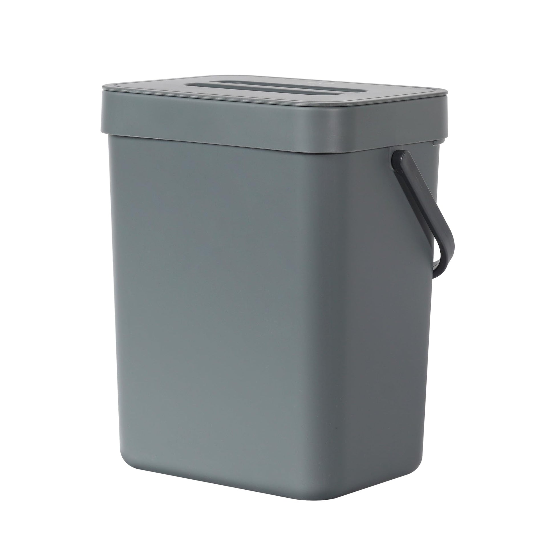 EKO Puro Mini Wall-Mounted Trash Can with Lid, Indoor Food Waste Compost Bucket, 0.79 Gal / 3L Small Hanging Trash Can for Kitchen (Grey) EKO