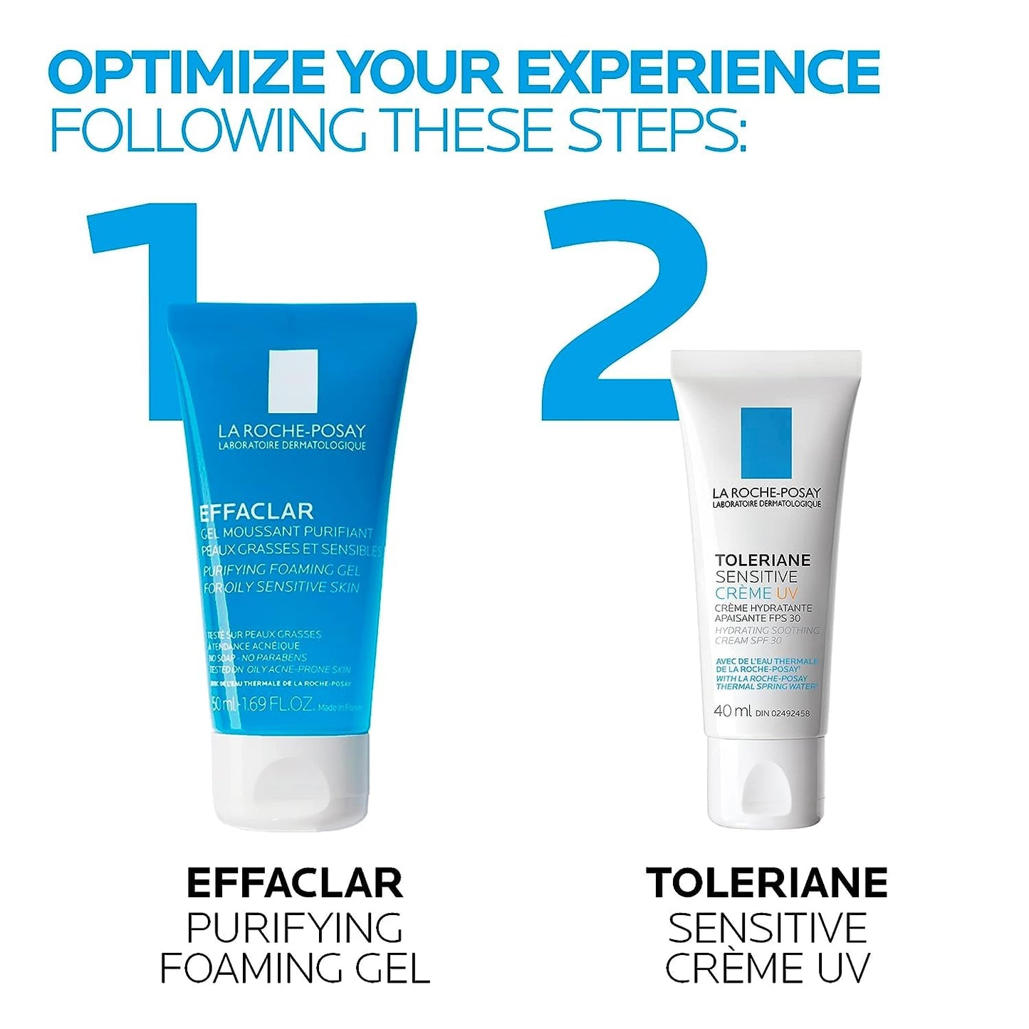 La Roche-Posay Face Moisturizer with SPF 30 for Sensitive Skin, Toleriane Sensitive UV Facial Lotion, Hydrating & Soothing Moisturizer with Thermal Water, Recommended by Dermatologists, 40 ml.