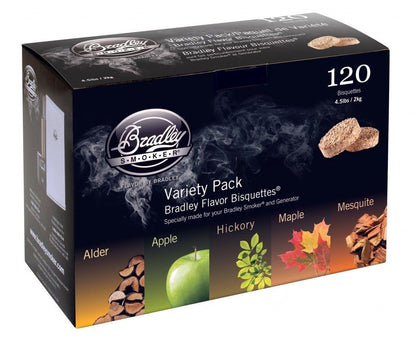 Bradley Smoker Bisquettes For Grilling and BBQ, 5 Flavour Variety, 120 Pack Bradley Smoker