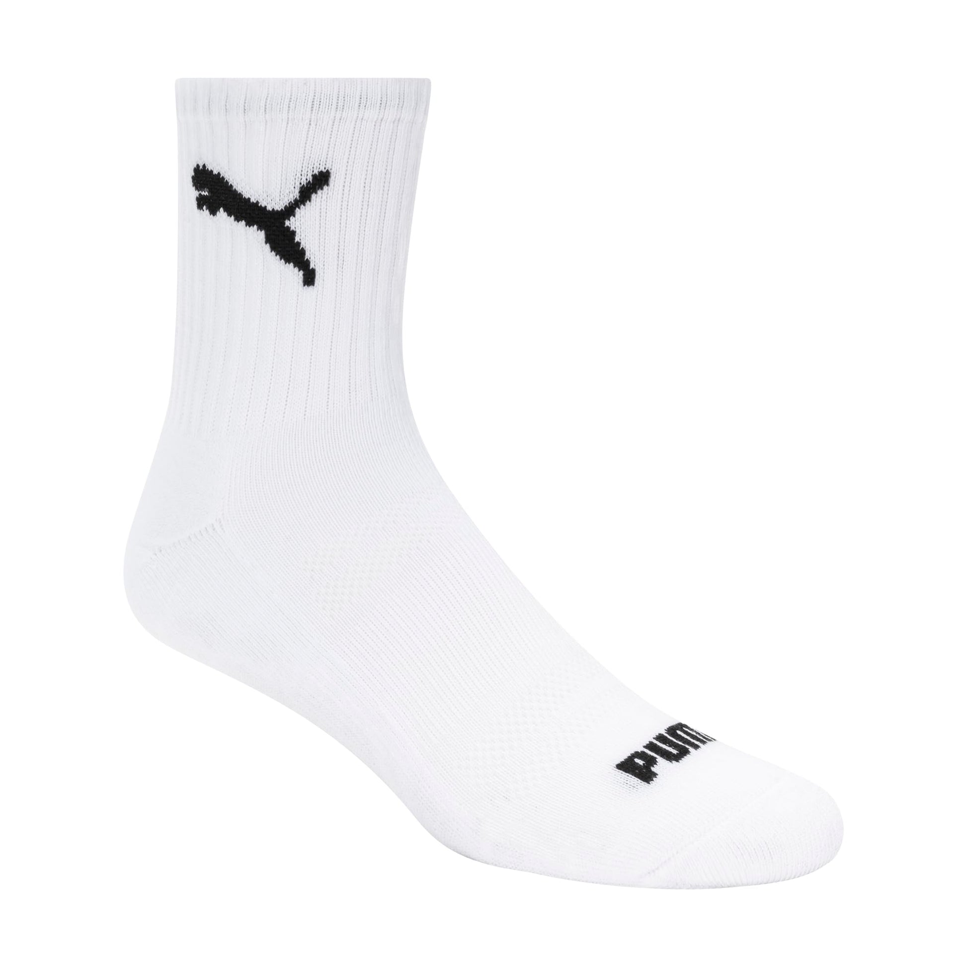PUMA Men's 8 Pack Athletic Cushioned High Quarter Crew Socks, White/Black, 10-13 - Available at All In One Marketplace Canada