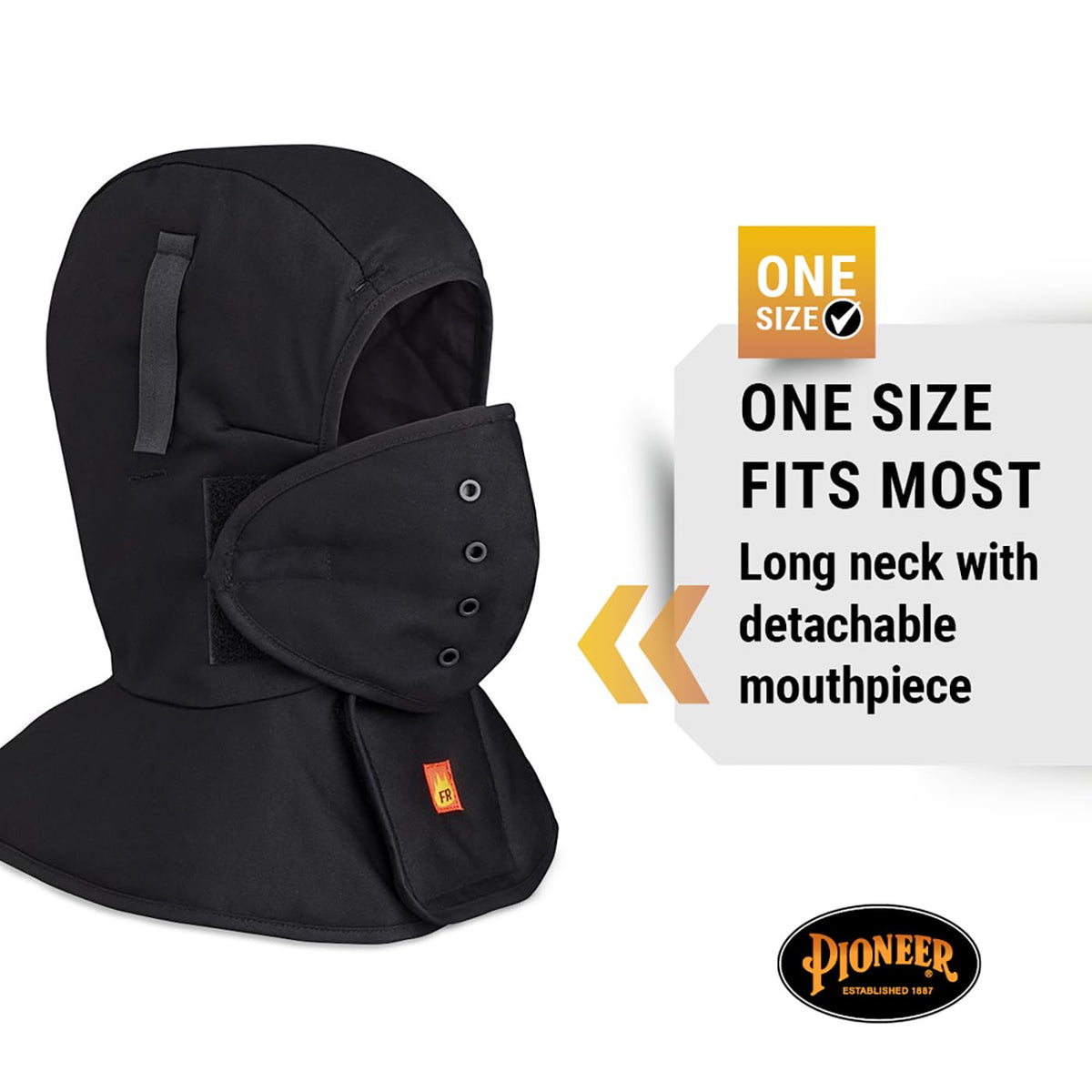 Pioneer V4510970-O/S FR Winter Long Neck Hard Hat Liner, Heavy-Duty, Detachable Mounthpiece Black, Fit All 🍁 All In One Marketplace Canada