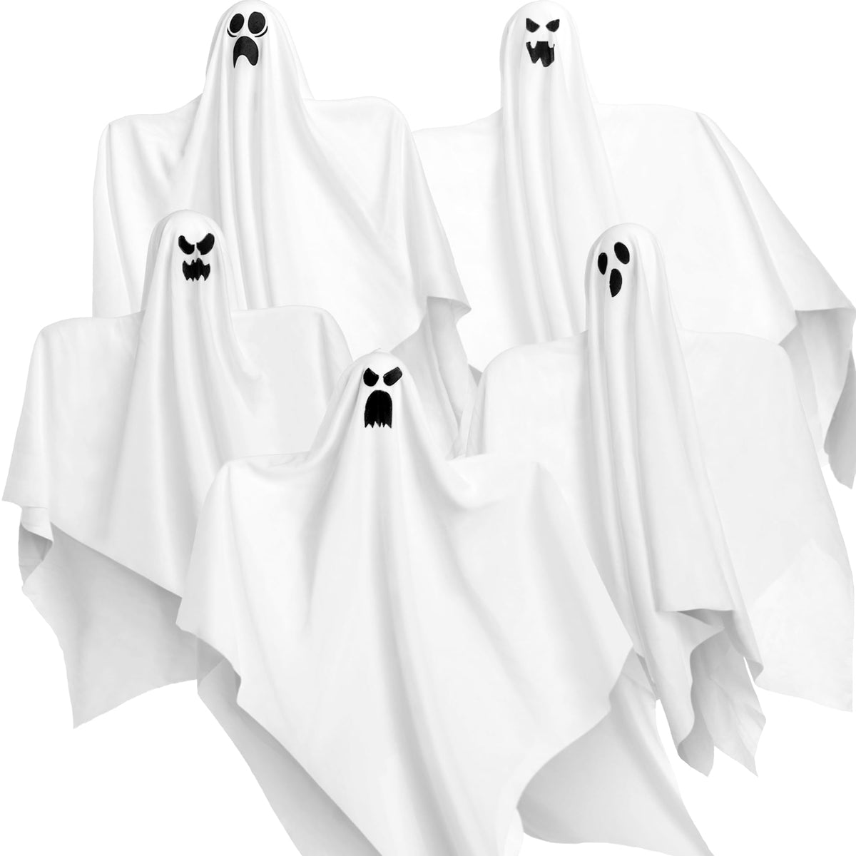 JOYIN 27.5" Halloween Hanging Ghosts Outdoor Decoration(5 Pack), Cute Flying Ghosts for Halloween Front Yard Patio Lawn Garden Party Décor and Holiday Hanging Decorations 🍁 All In One Marketplace Canada
