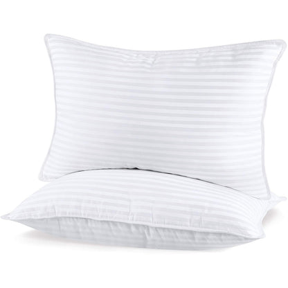 SHERWOOD Pillows Queen Size 2 Pack Hotel Pillow with Cotton Cover and Down Alternative Fiber Fill Bed Pillow for Sleeping(White, Queen 20x30 inch)