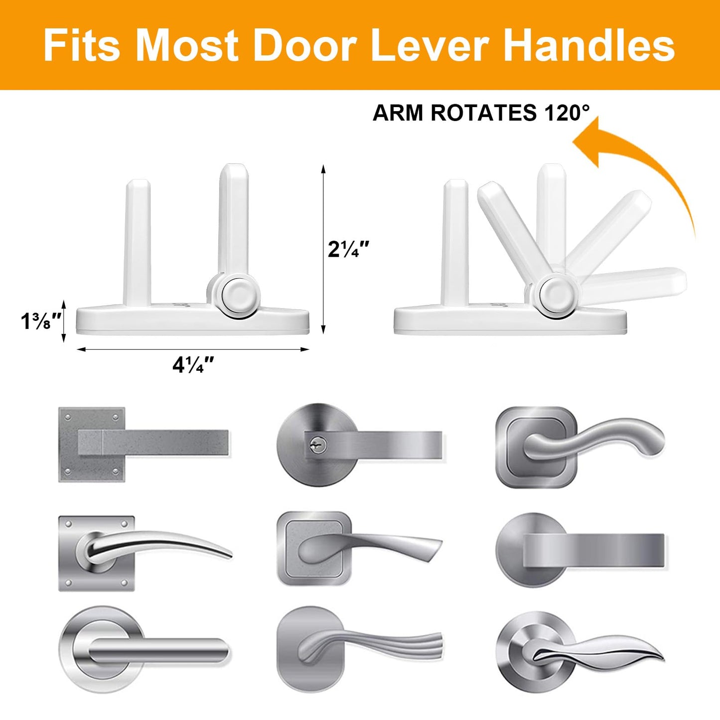Jolik Improved Childproof Door Lever Lock(2 Pack)& Handles Premium Bonding Adhesive - door handle child proof