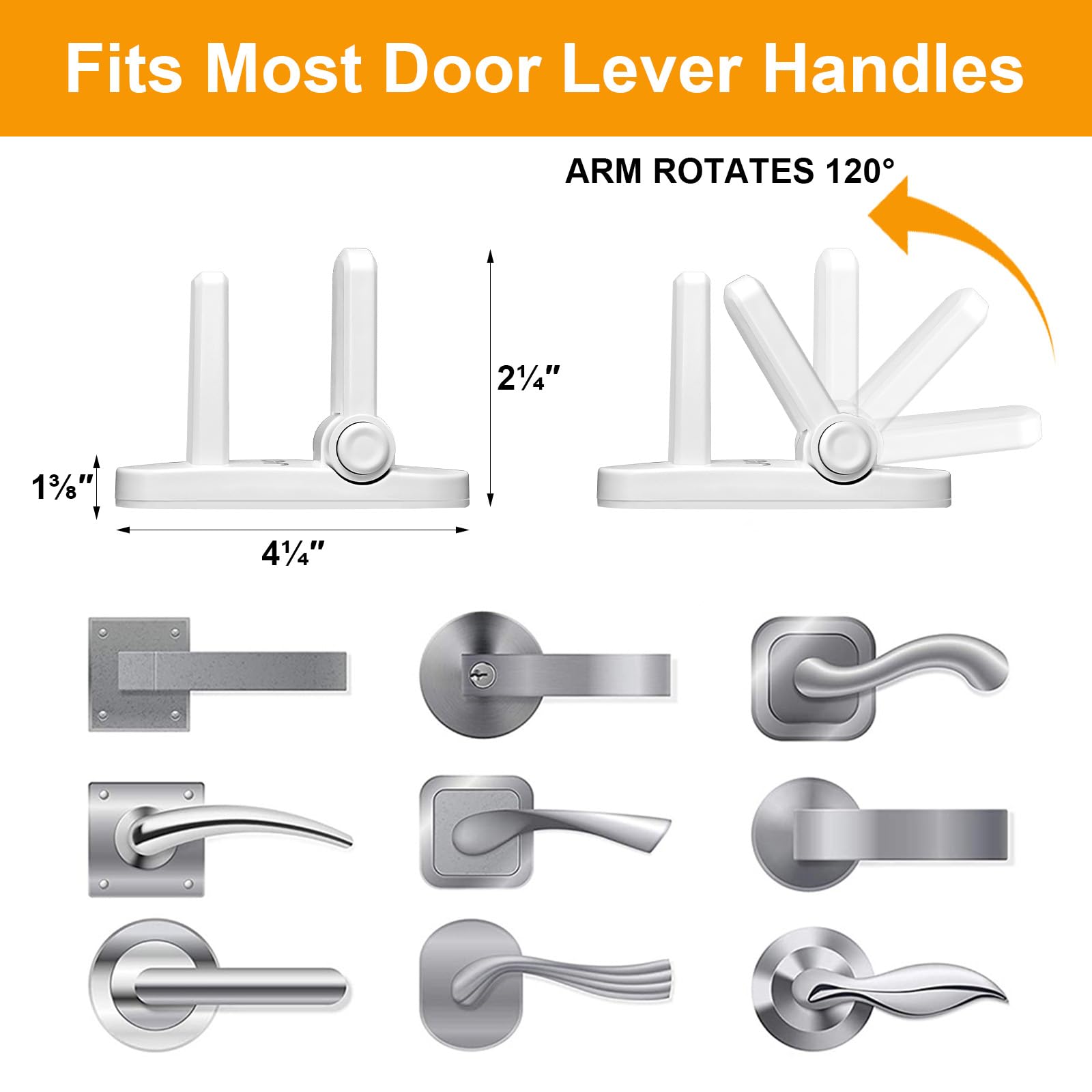 Jolik Improved Childproof Door Lever Lock(2 Pack)& Handles Premium Bonding Adhesive - door handle child proof