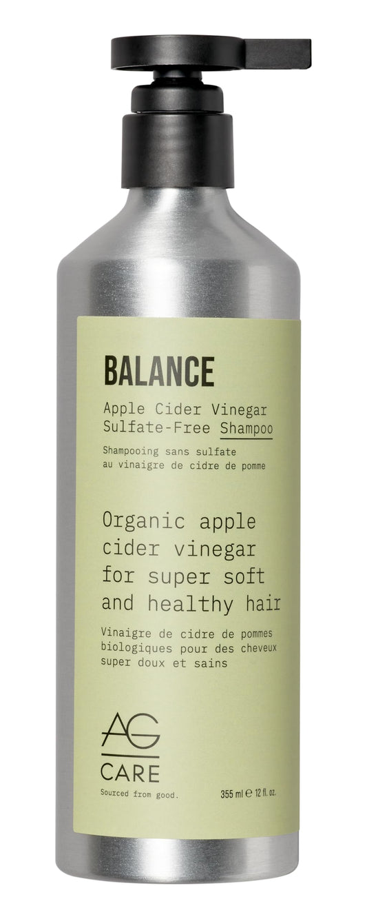 Shampooing AG Care Balance au vinaigre de cidre de pomme et huile d'argan | Shampooing pour nettoyer le cuir chevelu et préserver l'hydratation pour des cheveux doux et brillants, flacon de 355 ml