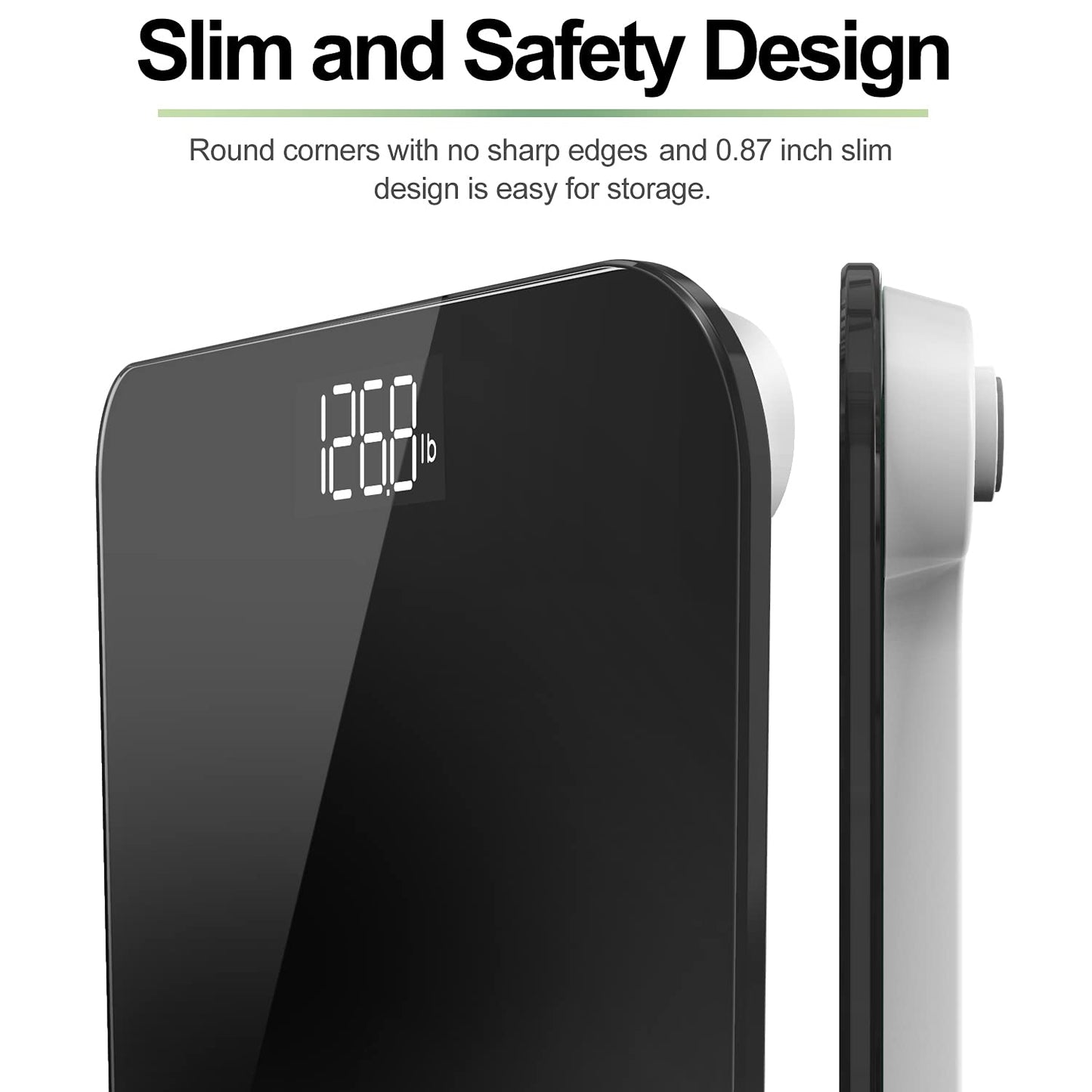 RENPHO Scale for Body Weight, Bathroom Weighing Scale with Backlit LED Display, Highly Accurate & Measures Weight up to 400 lb/180kg, Black-Core 1S (Black)