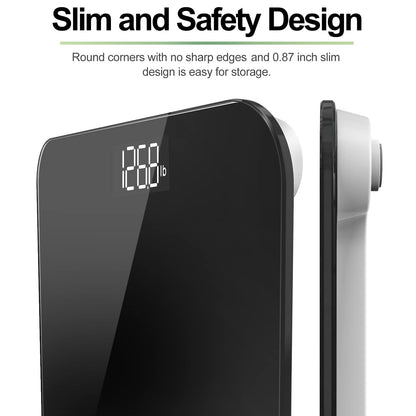 RENPHO Scale for Body Weight, Bathroom Weighing Scale with Backlit LED Display, Highly Accurate & Measures Weight up to 400 lb/180kg, Black-Core 1S (Black)