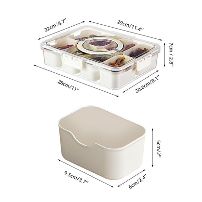 Pure Future 2-Pack Snackle Box Containers with Handles - Divided Serving Tray with Lids, 8 Compartments Charcuterie Box for Travel, Movie Nights & Parties (Hand Wash Only)
