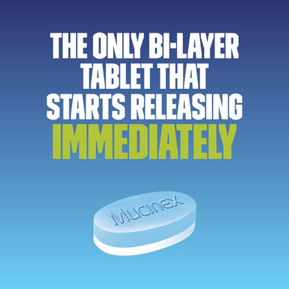 Mucinex, Chest Congestion, 12 Hour Extended-Release Bi-Layer Tablets, Expectorant, 600 mg, 40 Count - Available at All In One Marketplace Canada
