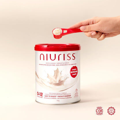 NIURISS Infant Formula – Canadian-Made with OPO Lipids, GOS Fiber & Canadian Milk – 700g (0-12 Months)