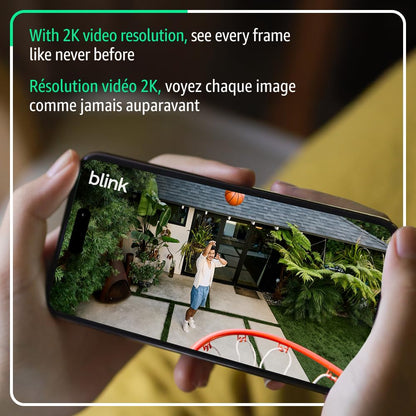 Blink Outdoor 2K+ (newest model) — Wireless smart security camera, 2K video resolution, enhanced audio, two-year battery. Sync Module Core included — 3 camera system (Black)