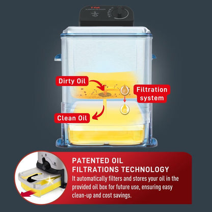 T-fal 3.5L Deep Fryer with Oil Filtration System: 1700W Stainless Steel Fryer, Dishwasher Safe Parts, Digital Timer, Adjustable Temperature Control for Perfect Golden Crispy Results T-Fal