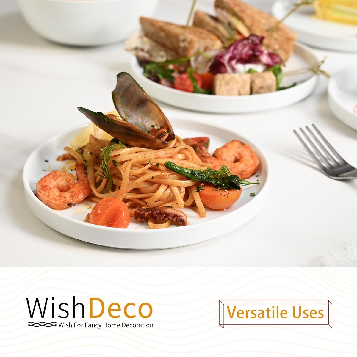 WishDeco Ceramic Appetizer Plates Set of 6, Small Dessert Plates 18 cm 🍁 All In One Marketplace Canada