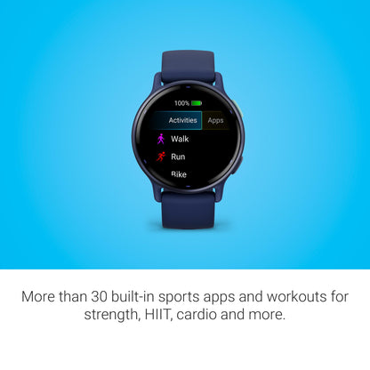 Garmin vívoactive 5, Health and Fitness GPS Smartwatch, AMOLED Display, Up to 11 Days of Battery, Navy
