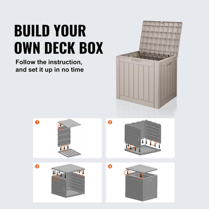 VEVOR Outdoor Storage Box, 31 Gallon Resin Deck Box, Backyard Outside Toy and Towel Storage Cabinet Waterproof, for Patio Furniture Cushions, Garden Tools, Pool Supplies & Package Delivery 🍁 All In One Marketplace Canada