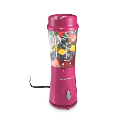 Hamilton Beach Personal Blender for Smoothies & Protein Shakes, Portable Single Serve Blender with Travel Lid, 14 oz BPA-Free Jar, 175W, Compact Countertop Blender, Raspberry, 51131G 🍁 All In One Marketplace Canada