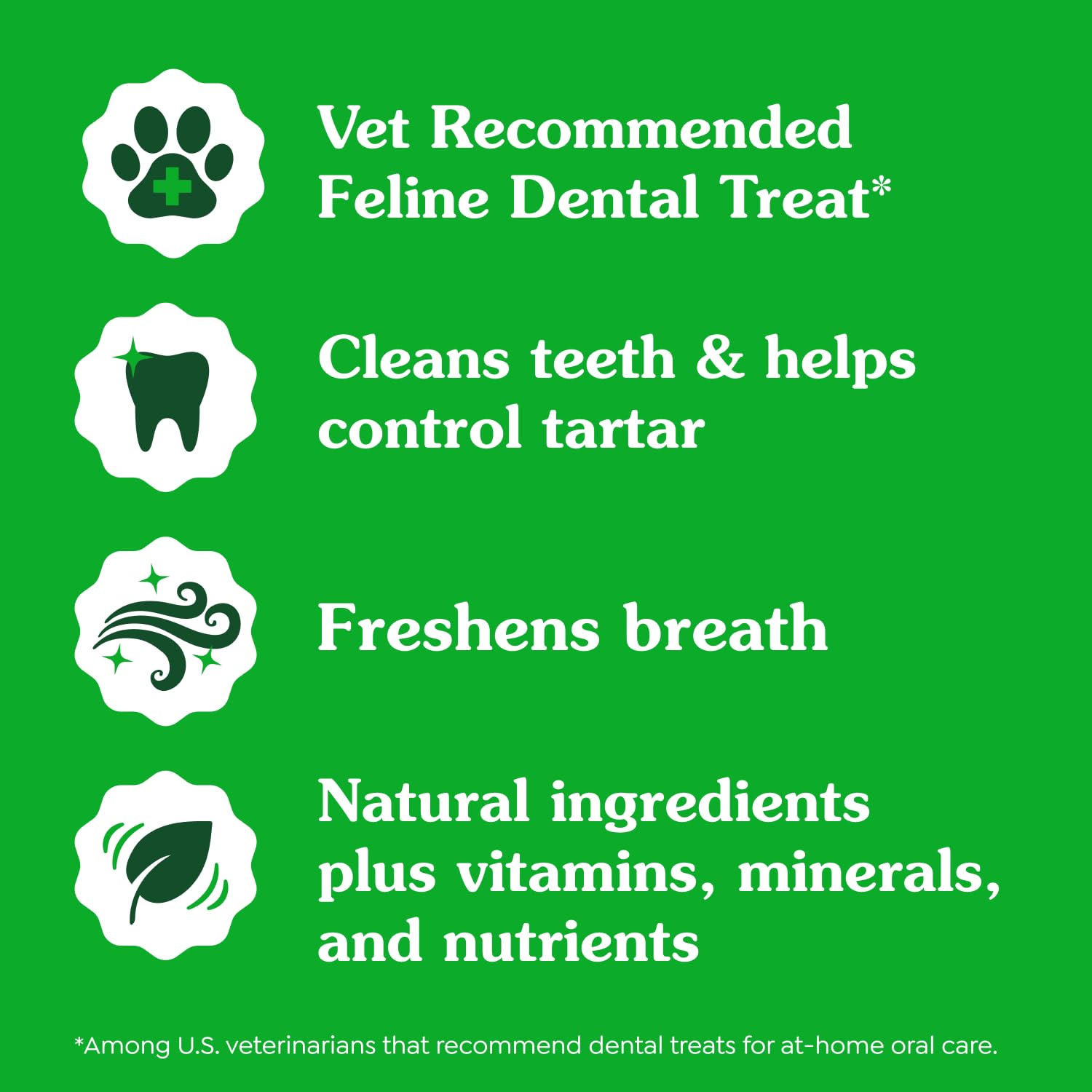 GREENIES Feline Cat Treats Natural Dental Care, Oven Roasted Chicken Flavour, 21oz. Tub