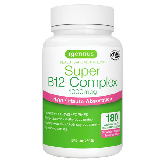 Igennus Sublingual Vitamin B12-Complex 1000mcg, Methylated B12, 180 Serving - Available at All In One Marketplace Canada