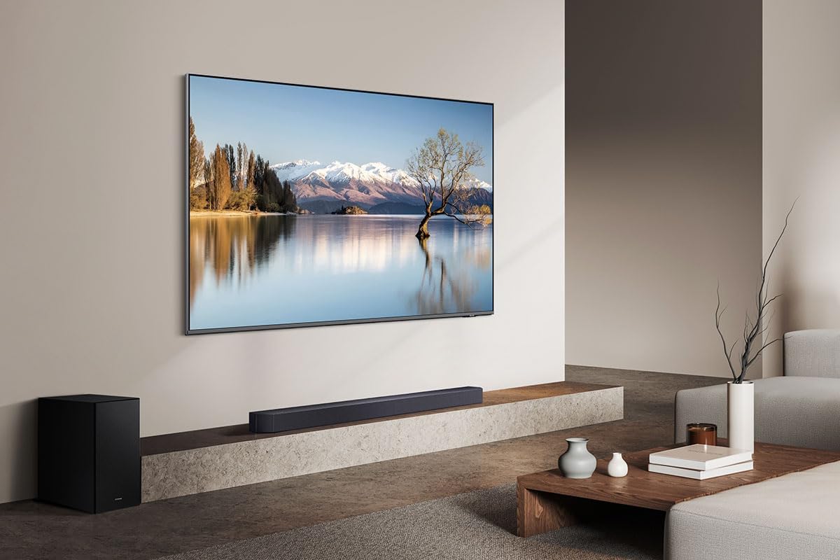 Samsung Sound Bar, Q600F, Dolby Atmos, Wireless, Subwoofer, Surround Sound, 6 Speakers, 3.1.2 Channel, 380 watts, Home Theatre, Dolby DTS, eARC, Bluetooth, AirPlay, Soundbar (HW-Q600F/ZC)