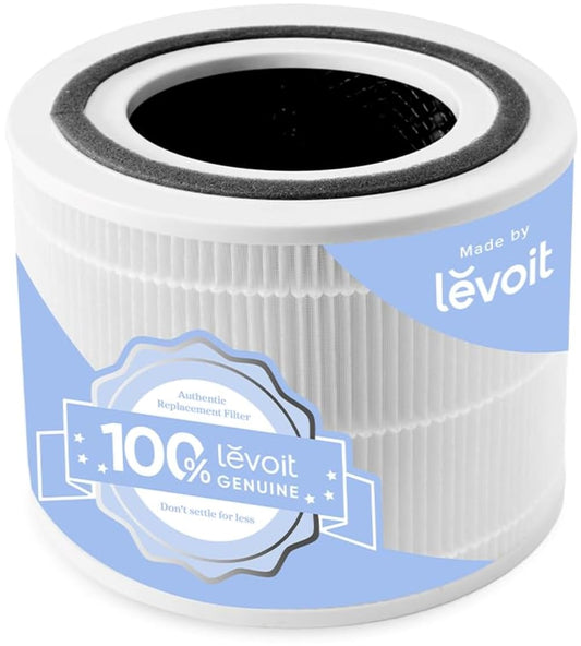 Levoit Core 300-P Air Purifier Replacement Filter, Genuine Core300S-P Filter with High-Efficiency Activated Carbon for Removal of Smoke, Odor, Allergens, Pollen, Core 300-RF, White