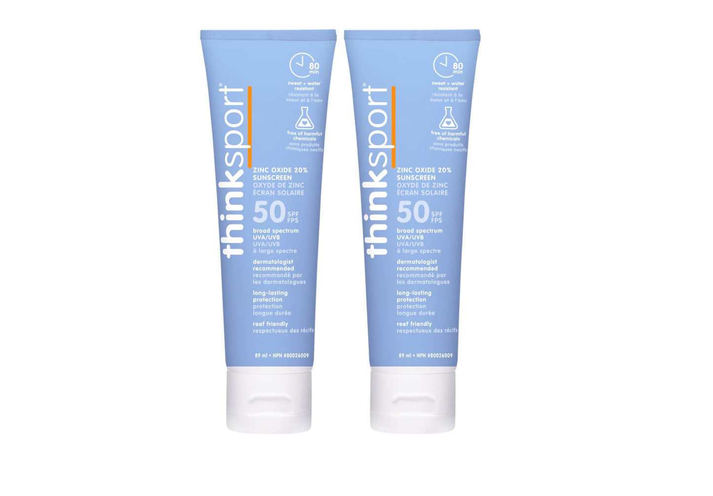 Thinksport SPF 50 plus Mineral Sunscreen, 3 Oz., Natural Sunblock for Sports & Active Use - Water Resistant - Sun Screen for Sun Protection, Pack of 2 - Available at All In One Marketplace Canada