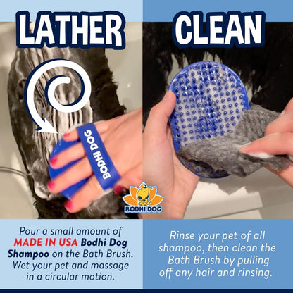 Bodhi Dog Bath Brush | De shedding Dog Brush | Hair Removing for Long Hair Dog Brush | Dog Brush for Short Haired Dogs | Dog Accessories Rubber Curry Brush | Dog Shampoo Brush