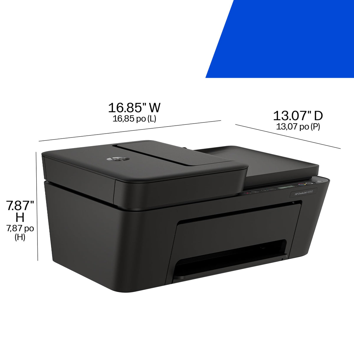 HP Desket 4352 Wireless All-in-One Color Inkjet Printer, Scanner, Copier, Best-for-Home, 3 Month Instant Ink Trial Included- AI Enabled (A24HTA)
