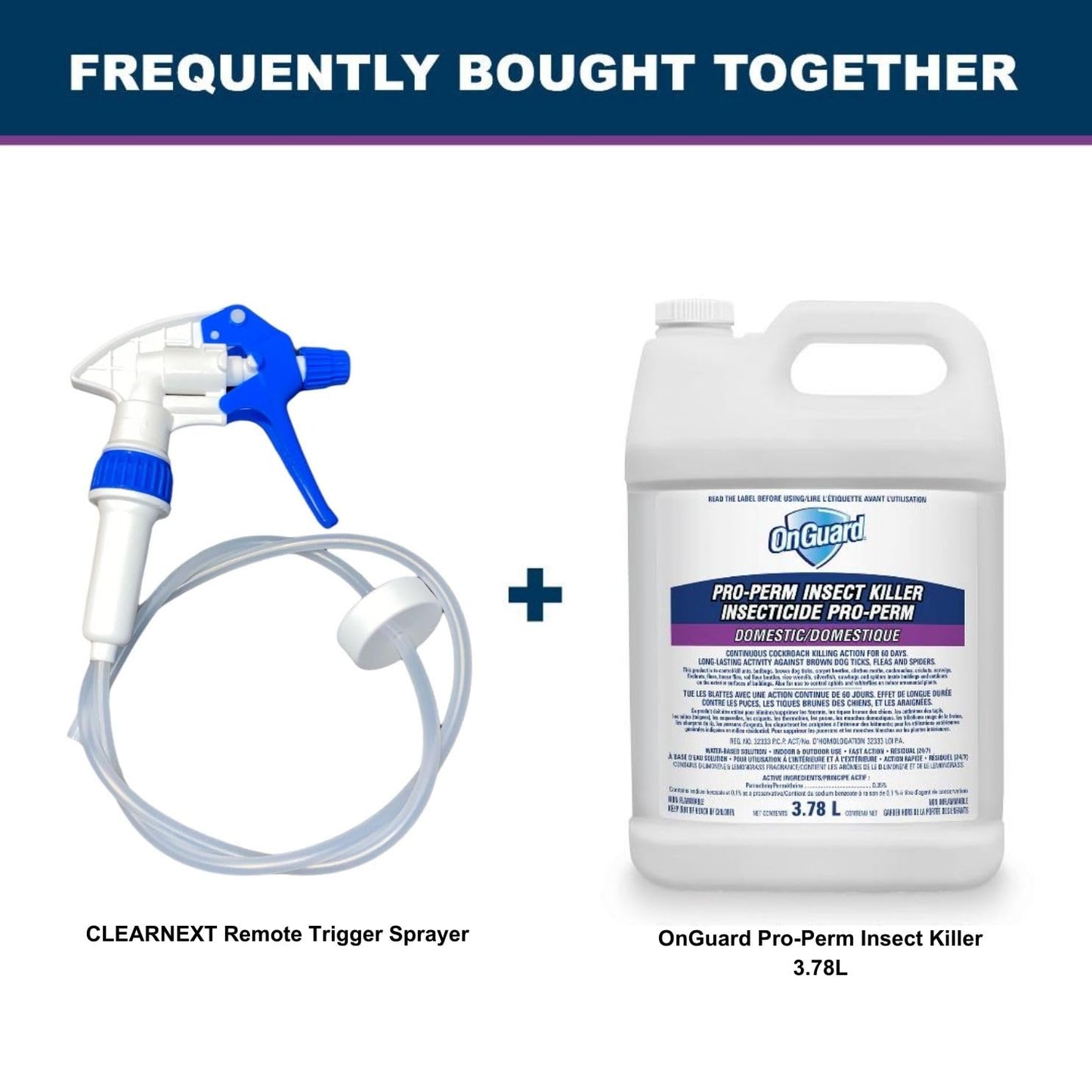CLEARNEXT 36" Remote Trigger Sprayer with 38-400 Cap | Compatible with OnGuard's Pro-Perm Insect Killer, P-22-RTU and Liquid Animal Repellent 3.78L Jug