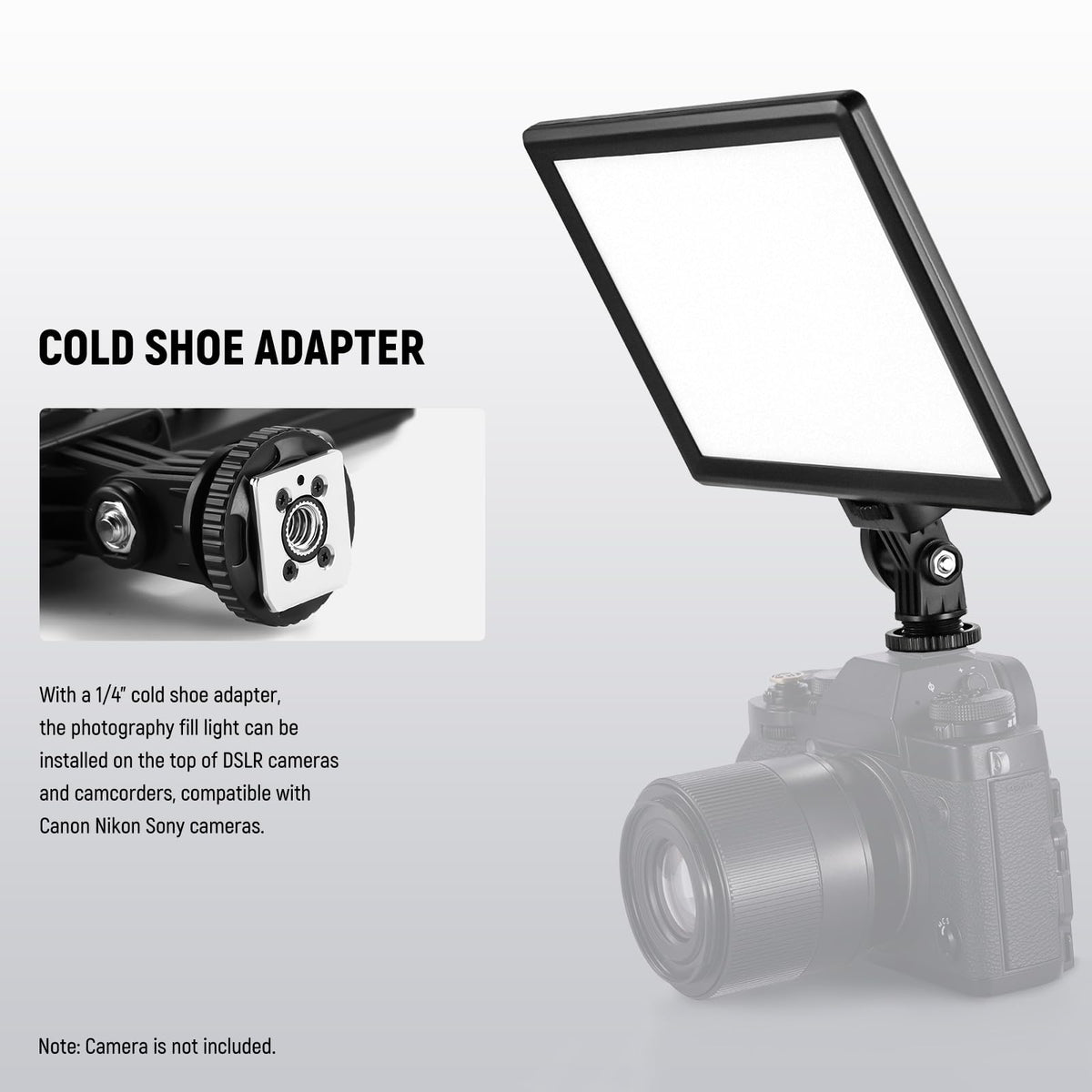 NEEWER NL-116AI 9" LED Video Light Panel, Camera Lighting with Desk Tripod