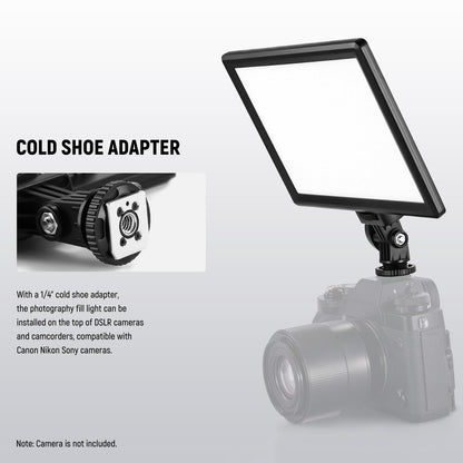 NEEWER NL-116AI 9" LED Video Light Panel, Camera Lighting with Desk Tripod