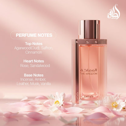 Lattafa The Kingdom for Women Eau de Parfum Spray, 3.4 Ounce