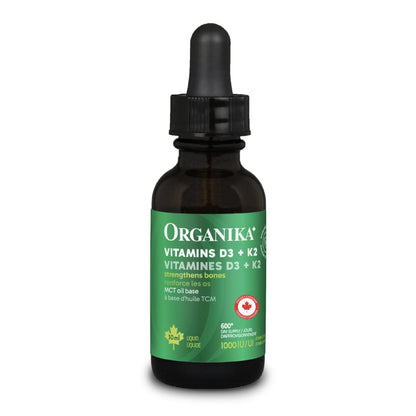 Organika Vitamin D3 + K2 (MK7) Liquid Drops 30 ml, 600-day Supply
