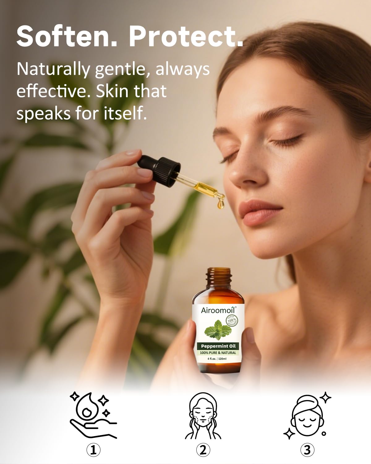 Airoomoil Peppermint Essential Oil 4 fl oz (120 mL) for Diffusers & Aromatherapy, with Glass Dropper, Fresh Minty Scent 🍁 All In One Marketplace Canada