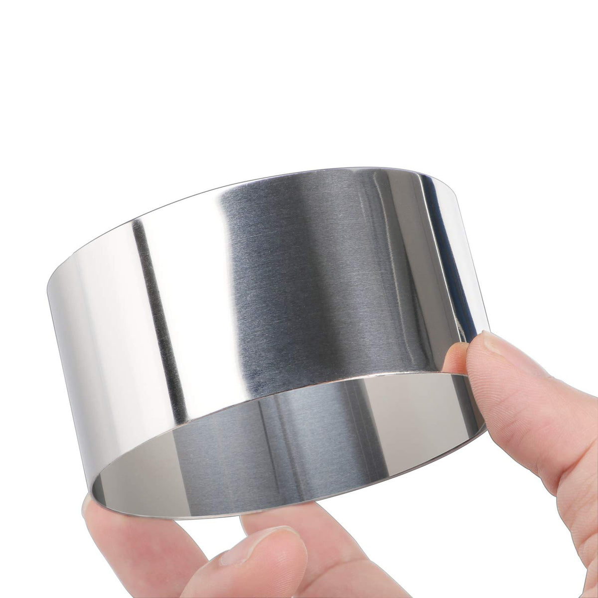 HULISEN Round Cake Ring Mold, Stainless Steel 3 inch Dessert Mousse Molds with Pusher & Lifter Cooking Rings, Tuna Tartare Mold (Include 4 Rings and 1 Pusher) 🍁 All In One Marketplace Canada