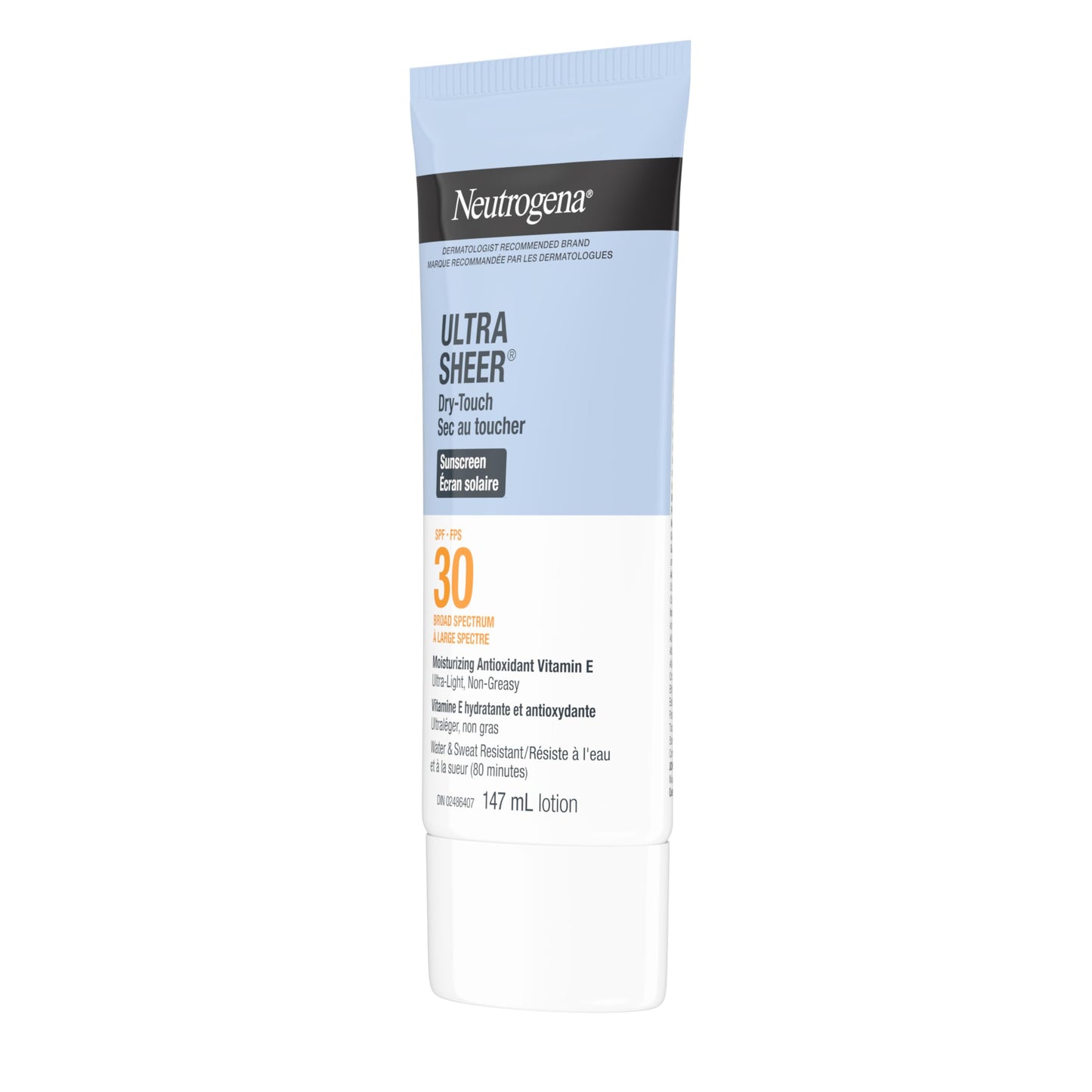 Neutrogena Sunscreen Lotion SPF 30, Ultra Sheer Dry-Touch Sun Cream, Oxybenzone-free, Dermatologist-tested, Water Resistant & Non-Greasy, 147mL Neutrogena