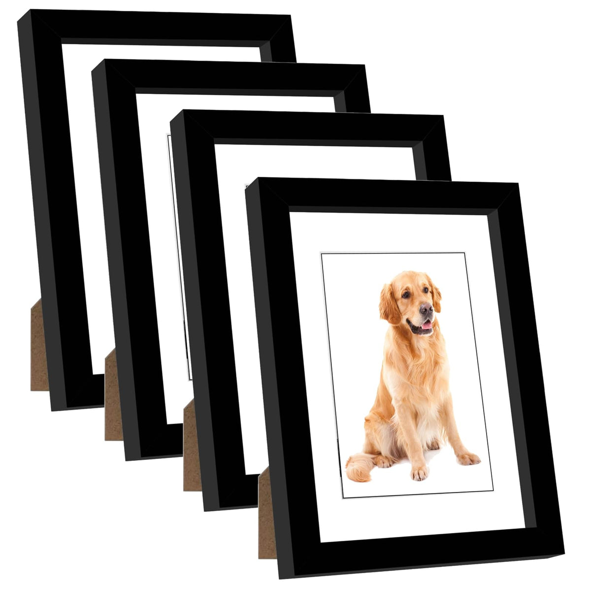 5x7 Picture Frame Set of 4, Matted to Display 5x7 Photo with Mat or 6x6 without Mat for Wall Floating or Tabletop, 4x6 Picture Frame Christmas Gift Black Picture Frames 🍁 All In One Marketplace Canada